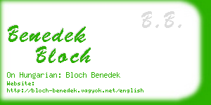 benedek bloch business card